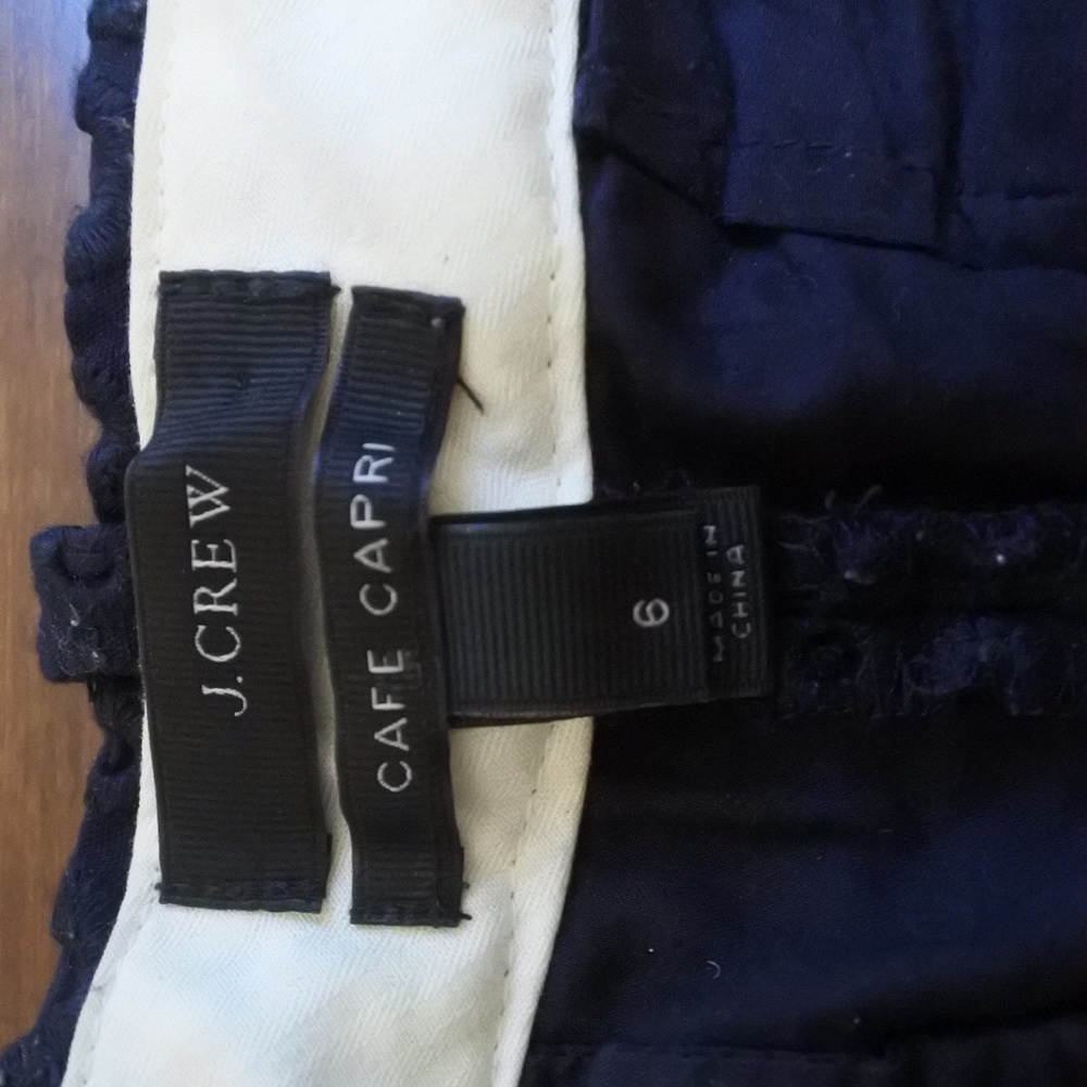 J. Crew | Navy Blue Cafe Capri in Pinwheel Eyelet - Picture 4 of 6